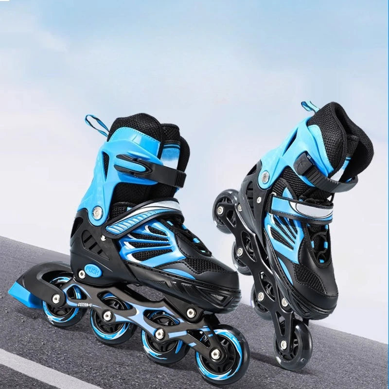 Patines en Línea Profesionales para Principiantes, Zapatos de Patinaje Transpirables con Parte Superior Flexible, Ajuste Cómodo y Suave para Adultos y Adolescentes