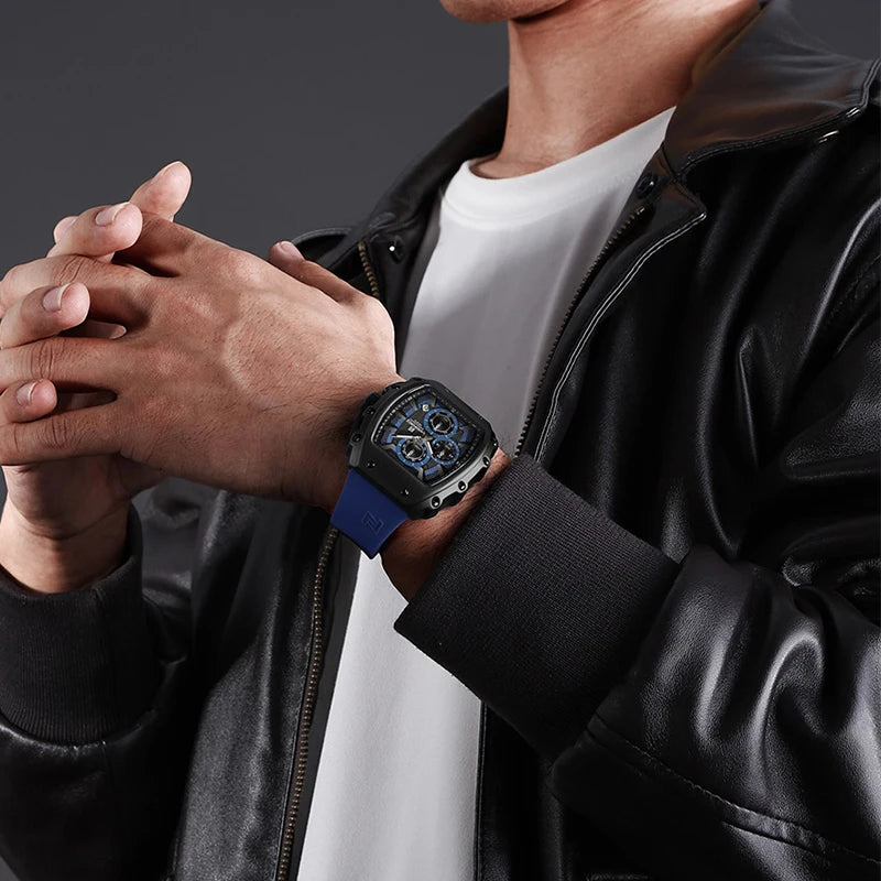 Relojes NAVIFORCE de moda 2025 para hombre, multifuncionales, deportivos, de cuarzo, resistentes al agua 30M, con correa de silicona, reloj de lujo para hombre