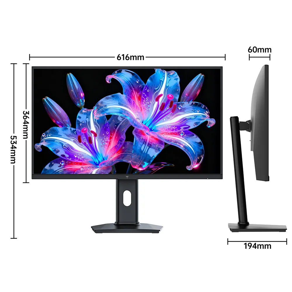 KTC H27T7P-2 Monitor para juegos IPS rápido QHD de 27 pulgadas 2560x1440 210Hz con overclocking 1ms MPRT HDR400 Adaptive Sync FreeSync G-Sync 400cd/m² 131% sRGB Soporte ergonómico Altura ajustable VESA Doble HDMI DP Luz az