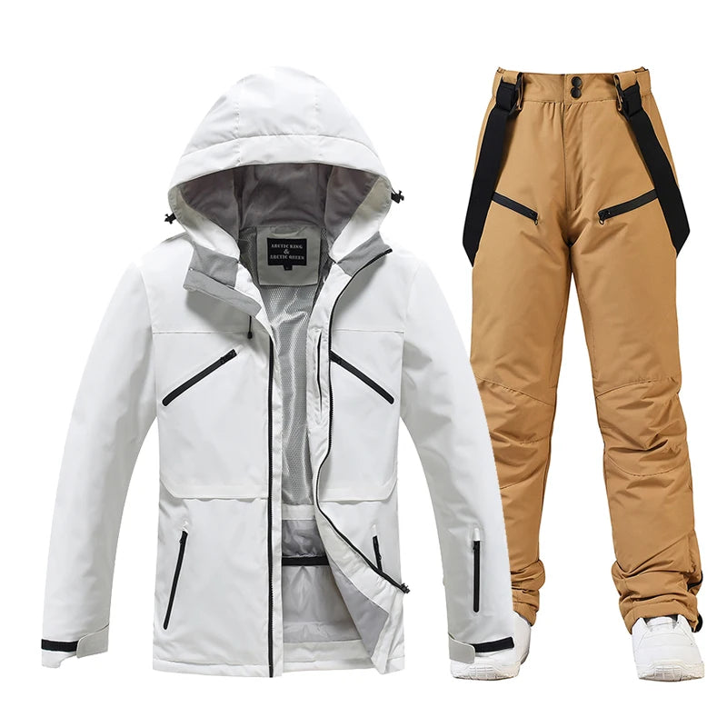Conjunto de traje de esquí impermeable para hombre y mujer, traje de nieve, conjunto de chaqueta y pantalón de esquí, ropa de exterior, snowboard, en general
