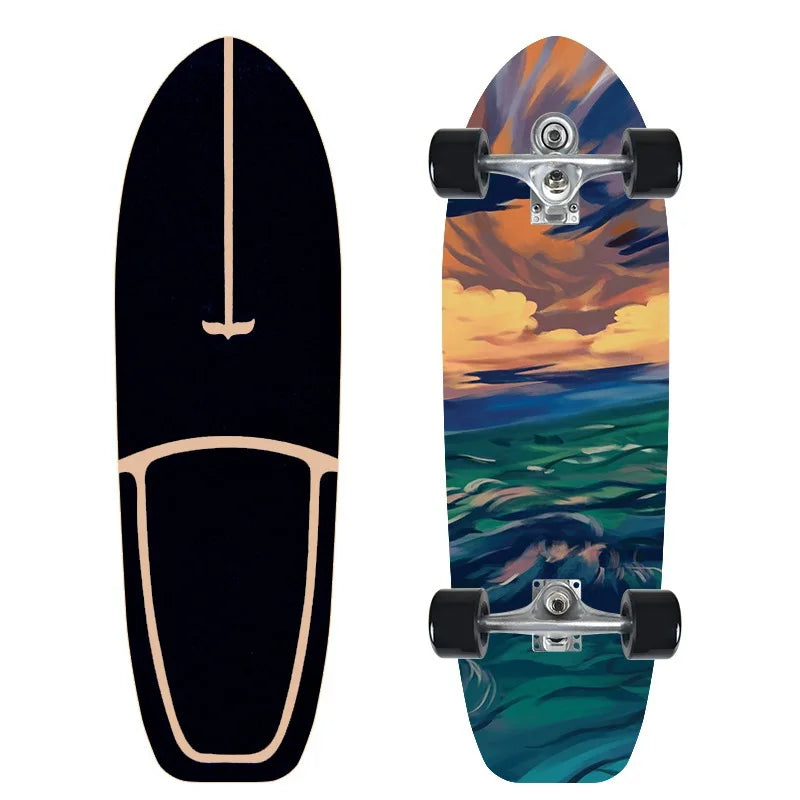 Monopatín de surf individual CX7 de arce para carving, cruiser, longboard, para pumping, deportivo y genial