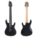 Guitarra eléctrica de 8 cuerdas, 39 pulgadas, cuerpo de madera maciza de okoume, mástil de arce canadiense, acabado mate, alta calidad, color negro.