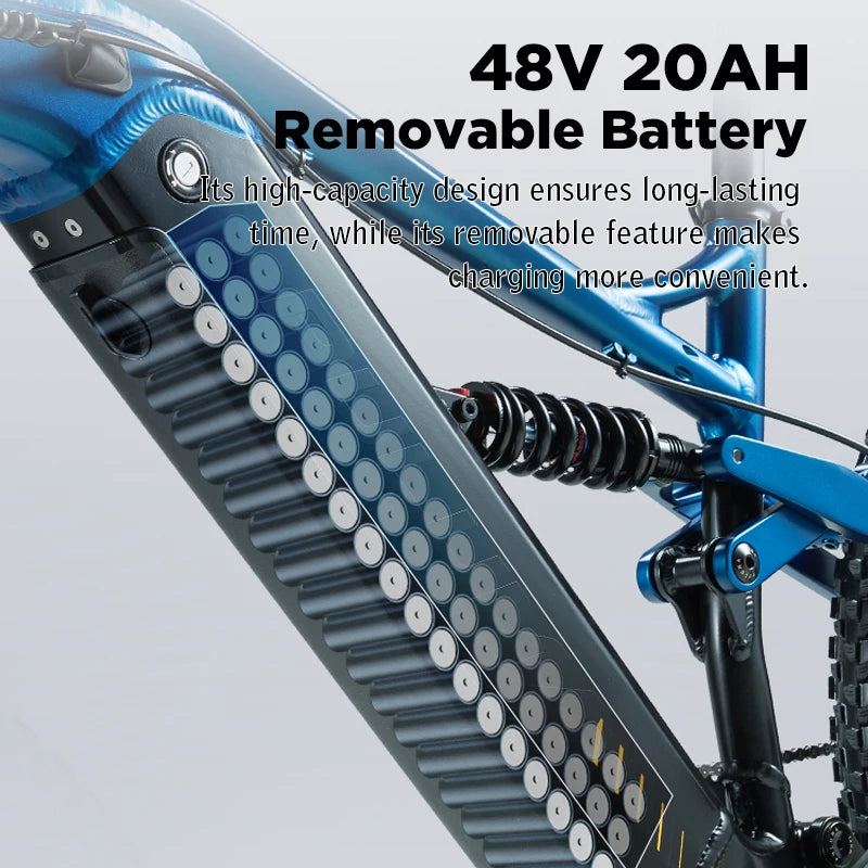 PULUMA PH001 1000W Motor 48V20Ah Battery Ebike Mountain Electric Bicycle with Torque Sensor & Throttle,