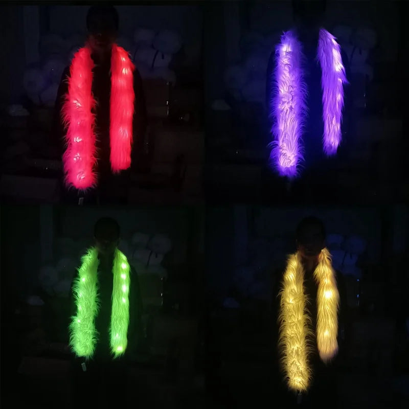 Bufanda LED para mujer, bufanda luminosa intermitente para concierto Rave, Bar, Club, espectáculo de danza, accesorios de disfraz