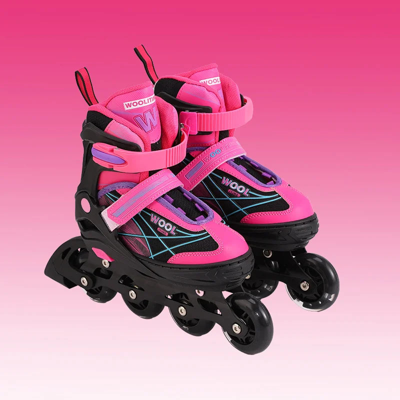 Patines en línea para mujeres y hombres, zapatos de patinaje de 4 ruedas de tamaño ajustable para niños y niñas, zapatillas de patinaje al aire libre para principiantes