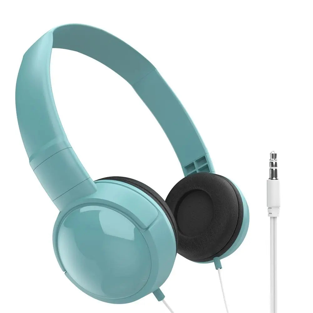 Auriculares de diadema con cable, ajustables, estéreo, con conector de 3,5 mm, cancelación de ruido, audio con graves, estilo macaron, para tablet y Mac