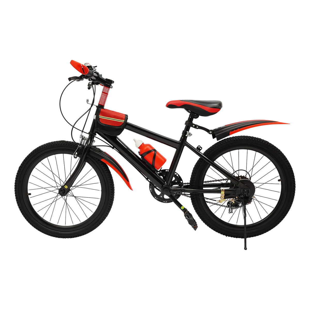 Bicicleta de montaña roja de 20 pulgadas, bicicleta de montaña; bicicleta de montaña de acero al carbono, bicicleta para niños