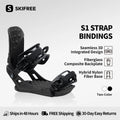 Fijaciones de snowboard SKIFREE S1 para principiantes hombres y mujeres, con almohadilla EVA, base de nailon, cómodas, ligeras, para botas con correa