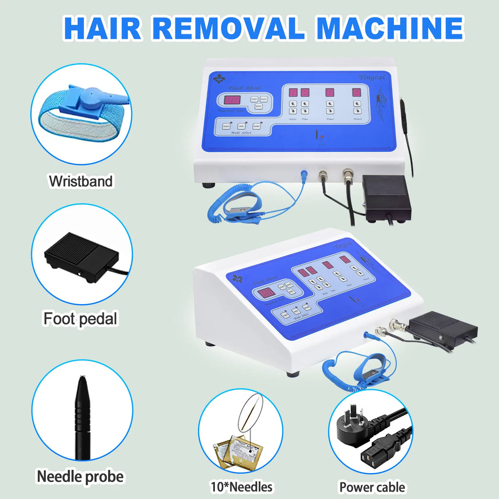 Máquina profesional de depilación con electrólisis permanente, dispositivo de depilación con aguja indolora para máquina de depilación facial y corporal