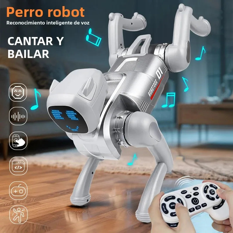 Intelligent robot dog, AI companion toy, voice commands, 20 types of action programming,singing and telling stories,child's gift