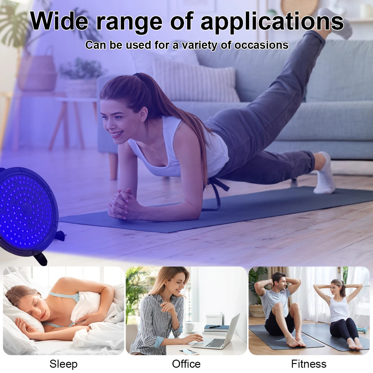 Lámpara de Bronceado UV de Escritorio con 120 LED. Para el Bronceado Facial y Corporal con Rayos Ultravioleta. 457 Luz Azul. Para tomar el sol en casa