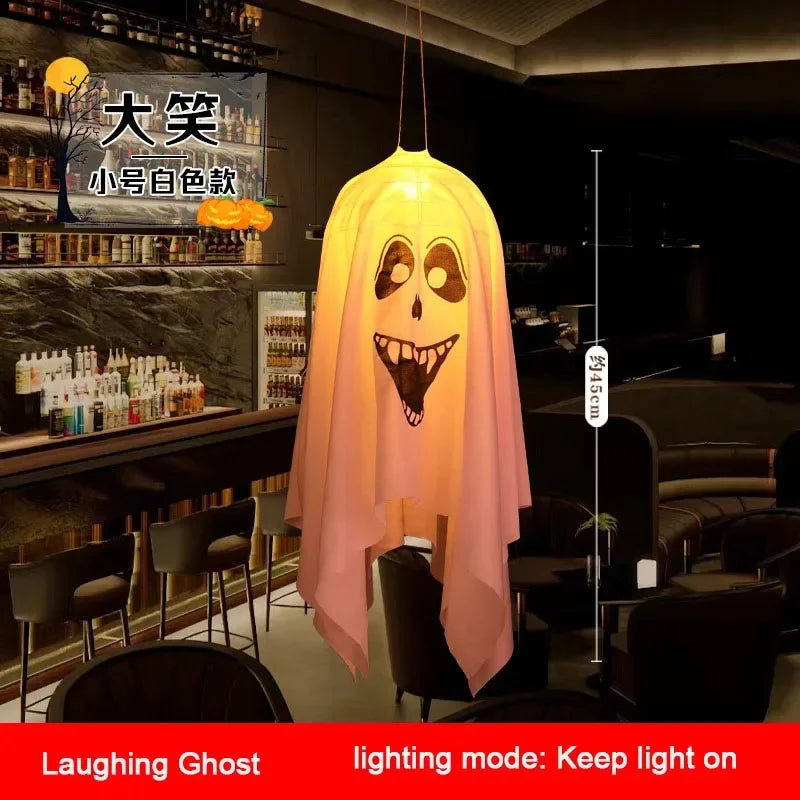 Linterna fantasma LED para Halloween, decoración del hogar colgante, casa fantasma al aire libre, Bar, linterna colgante, accesorio de terror, decoración de fiesta