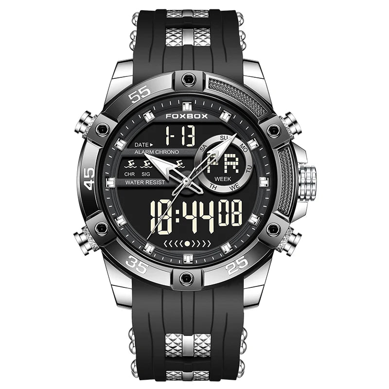 Reloj de lujo para hombre FOXBOX, marca LIGE, relojes digitales de moda, regalos para hombre, relojes de pulsera de cuarzo multifuncionales e impermeables.
