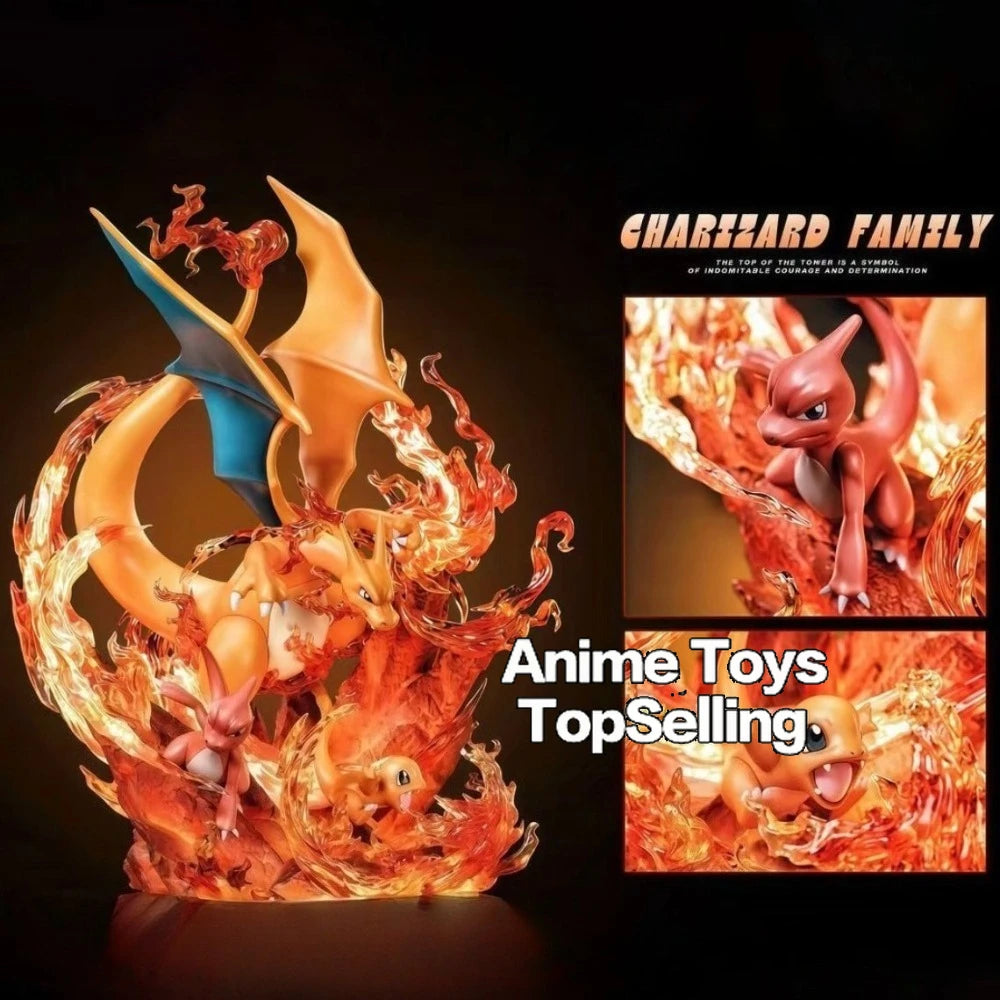 Figura de Anime Pokémon de 30 cm, Charizard ‌ Familia ‌   Figuras de Acción, Estatuas de PVC, Adornos de Escritorio, Colección de Modelos, Juguetes, Regalos