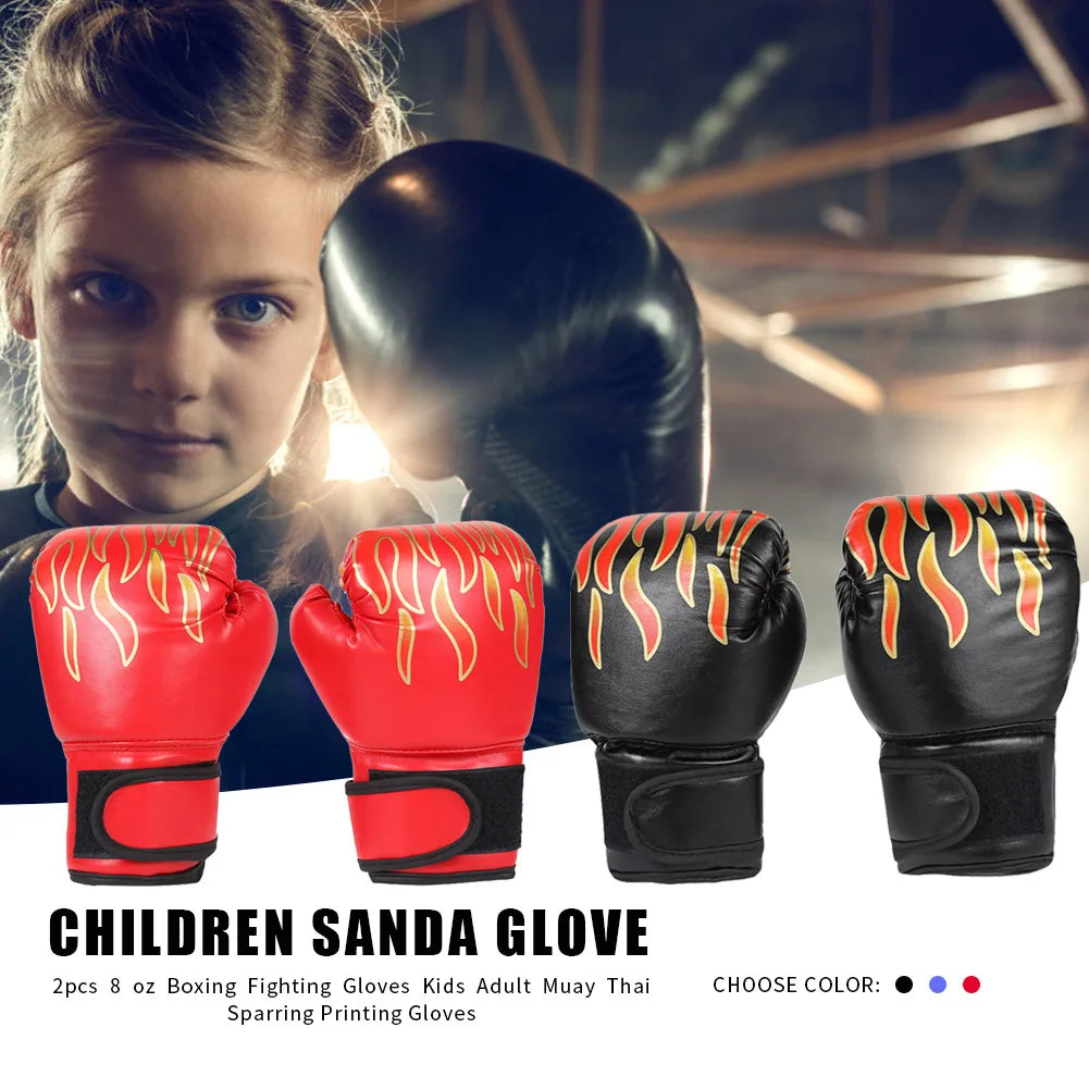 Guantes de boxeo para niños, manoplas de Muay Thai de cuero PU, guantes de lucha transpirables, manoplas de Taekwondo para niños y niñas jóvenes, 2 uds.