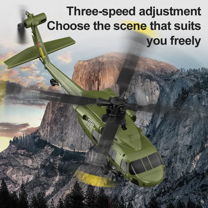 Helicóptero RC K200 UH-60 Simulación Black-Hawk de 6 Canales, 2.4G, Control Remoto Acrobático, Retención de Altitud y Posicionamiento de Flujo Óptico, RTF