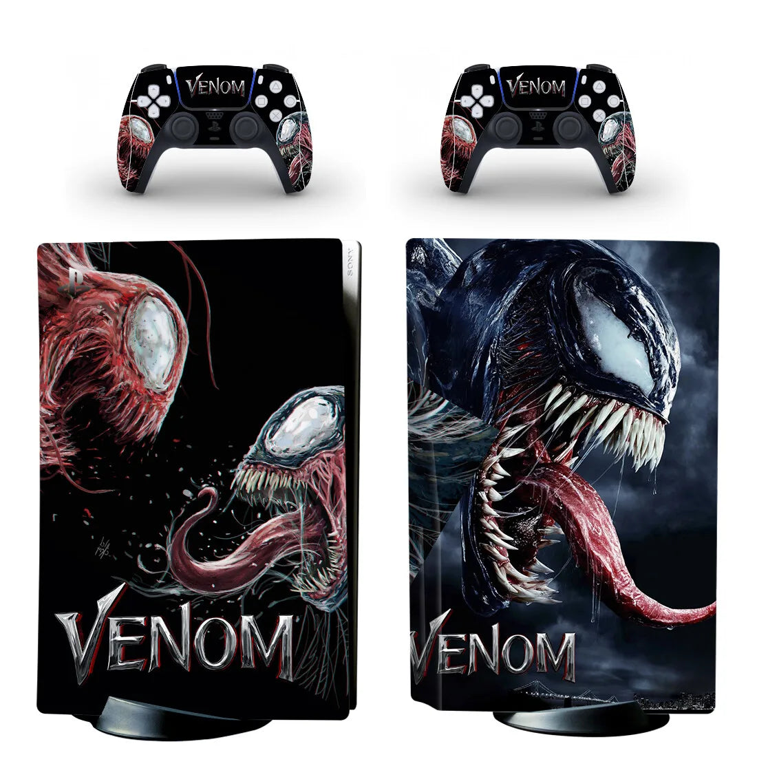 Adhesivo de película Spider para PS5 edición disco, funda protectora para consola y 2 mandos, vinilo para PS5 edición disco