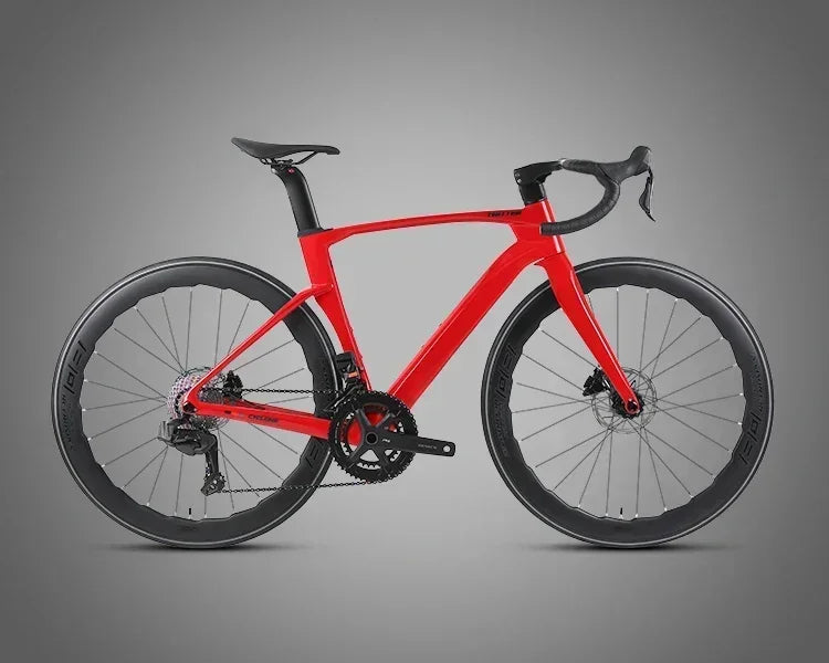Bicicleta de ruta TWITTER CYCLONE 105, grupo R7120-24S, cableado interno totalmente oculto, fibra de carbono T1000, frenos de disco hidráulicos R7070