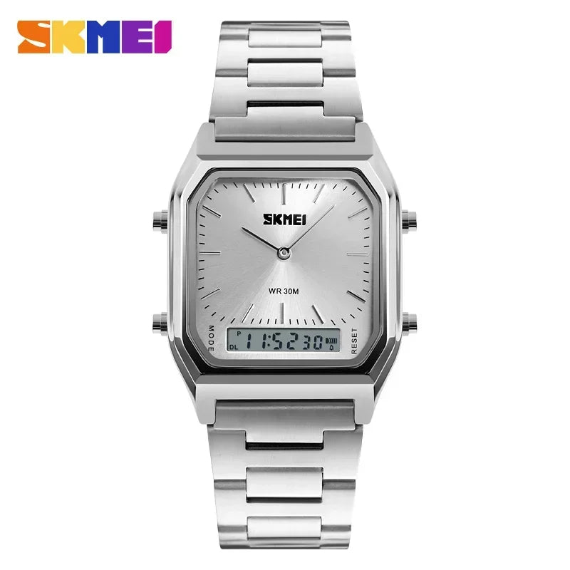 Reloj digital de cuarzo SKMEI para hombre, deportivo, cronógrafo, resistente al agua, de acero inoxidable, a prueba de golpes, reloj de pulsera para hombre 1220 Reloj Hombre