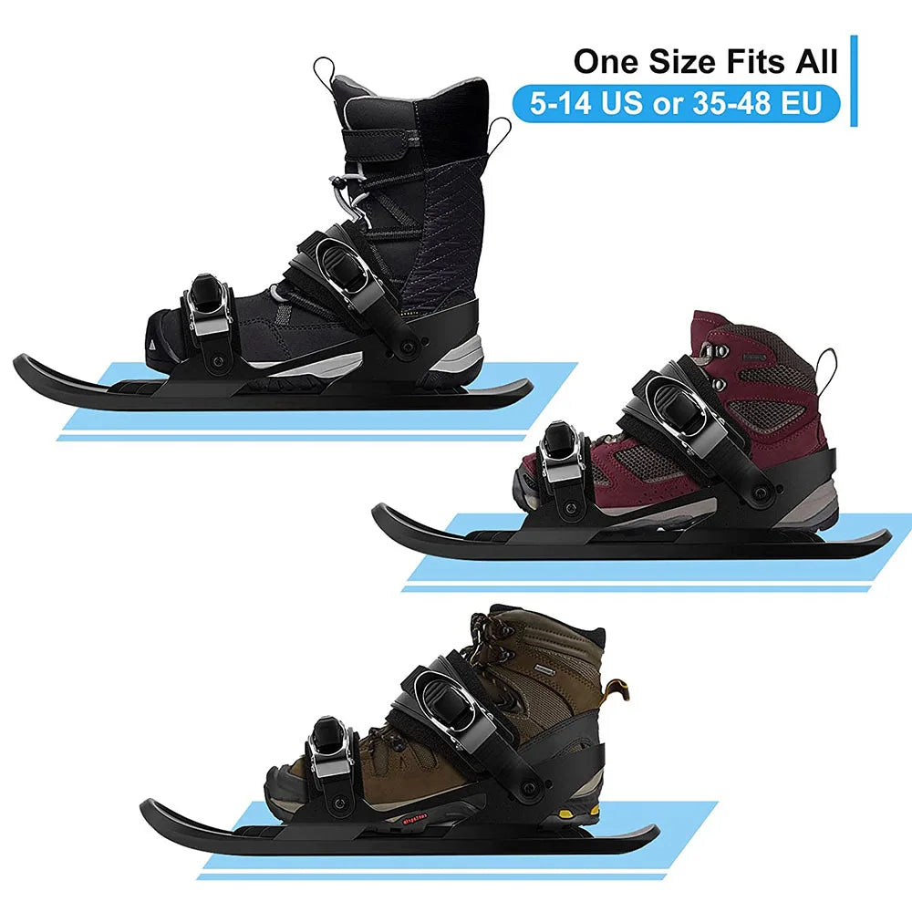 Patines de esquí portátiles y ajustables, con fijaciones cortas, para esquiar en la nieve, tanto para hombres como para mujeres, equipo deportivo para esquí de invierno y actividades al aire libre.