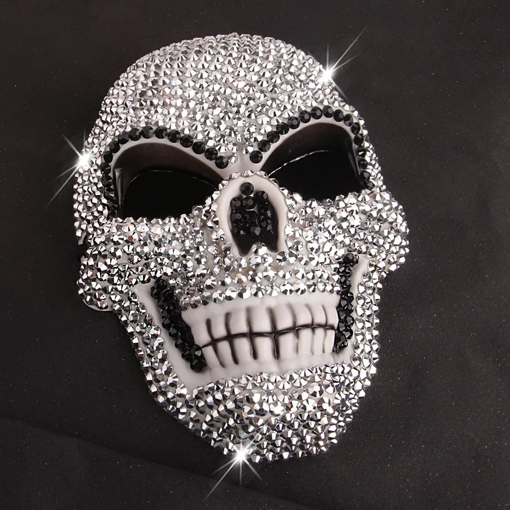 Máscaras de esqueleto de estilo gótico con incrustaciones de diamantes para Halloween, accesorios para la cara para fiesta de graduación, máscaras de Carnaval para fiesta de Halloween