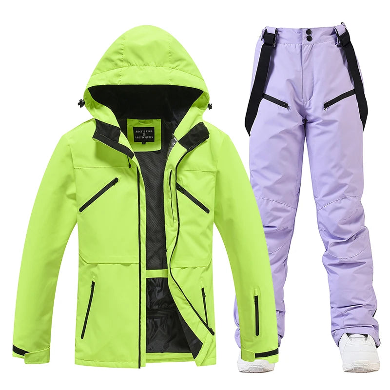 Conjunto de traje de esquí impermeable para hombre y mujer, traje de nieve, conjunto de chaqueta y pantalón de esquí, ropa de exterior, snowboard, en general