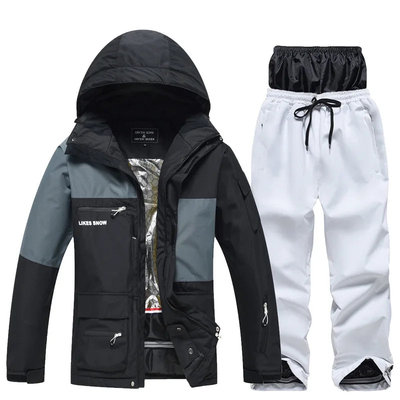 Monos de esquí y Snowboard para hombres y mujeres, traje de esquí térmico impermeable a prueba de viento, conjunto de chaqueta y pantalones de montaña, nuevo, Invierno