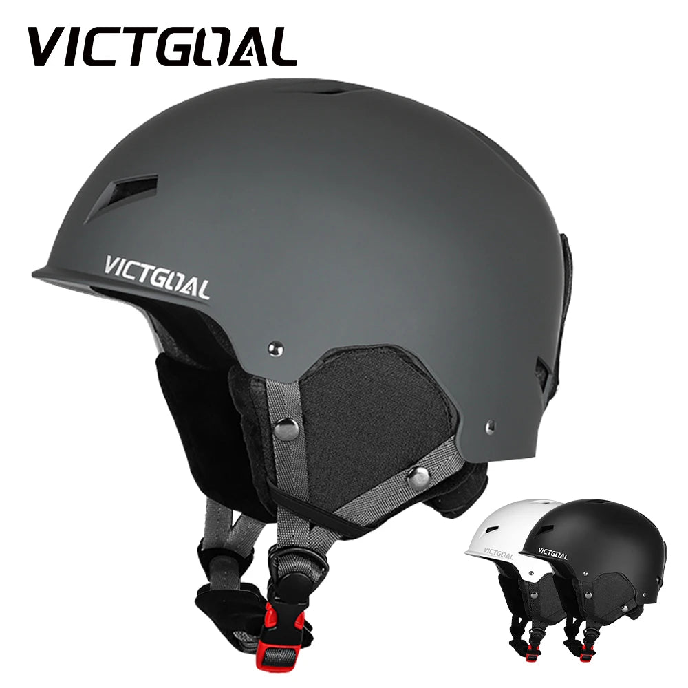 VICTGOAL-casco de esquí cálido para hombre y mujer, cascos de Snowboard ajustables, ligeros, para monopatín, accesorios de seguridad para invierno