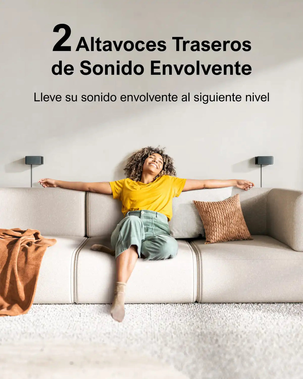 Barra de Sonido Envolvente ULTIMEA 7.1, Sistema de Sonido Envolvente Virtual 3D con Subwoofer, 2 Altavoces Traseros, Altavoces para TV de Cine en Casa, Negro