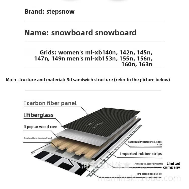 Nueva Tabla de Snowboard Personalizada de Fibra de Carbono para Hombres, Tabla de Snowboard Avanzada Bidireccional para Todo Terreno