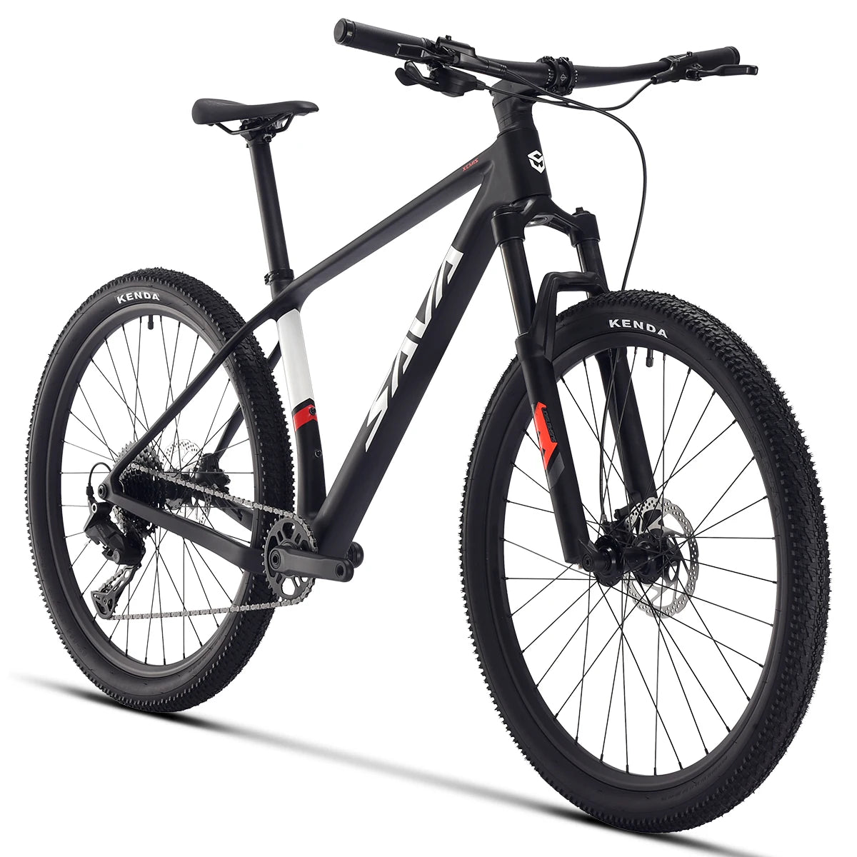 Bicicleta de montaña para adulto MTB con componentes SHIMANO CUES U6000 de 11 velocidades, bicicleta de montaña de fibra de carbono SAVA New Lantop 610/611