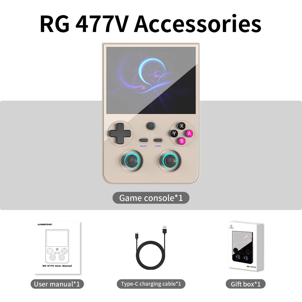 Consola de Juegos Retro Portátil ANBERNIC, Pantalla LTPS In-Cell de 4.7" 1280*960, Android 14, 5500mAh, RG477V, Reproductor de Videojuegos con IA, Regalos para Niños