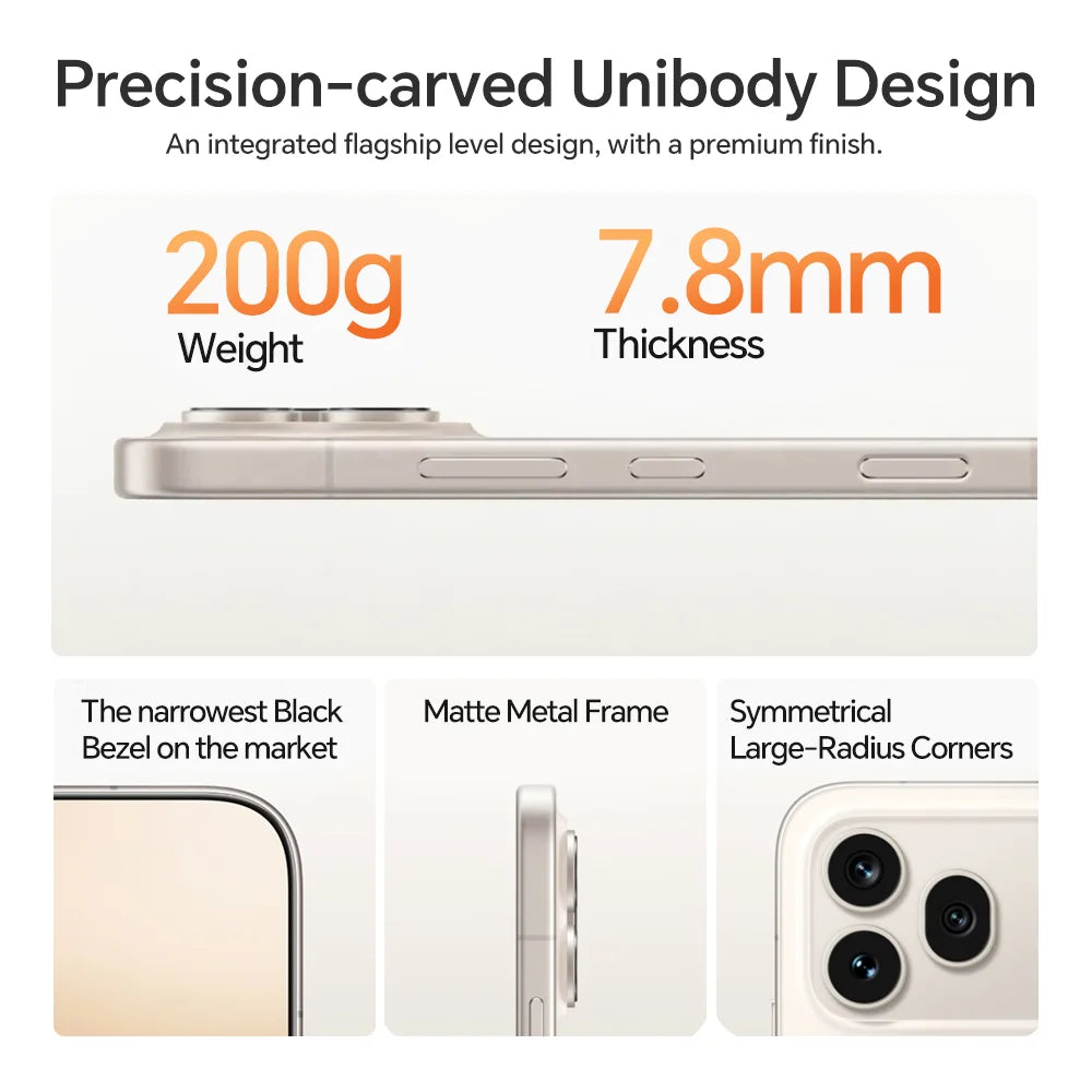 HONOR 600 Pro 5G Smartphone EU Version Snapdragon 8 Elite 6.57”AMOLED Display 6400mAh 80W SuperCharge 50W Wireless 12GB+512GB 200MP AI Ultra Night Metal unibody design eSIM AI Button NFC