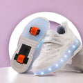Zapatos de 2 ruedas con luces LED, patines en línea para niños y niñas, patinaje al aire libre, Parkour Runaway, talla de zapatillas 29 30 31 32 33 34 35-40