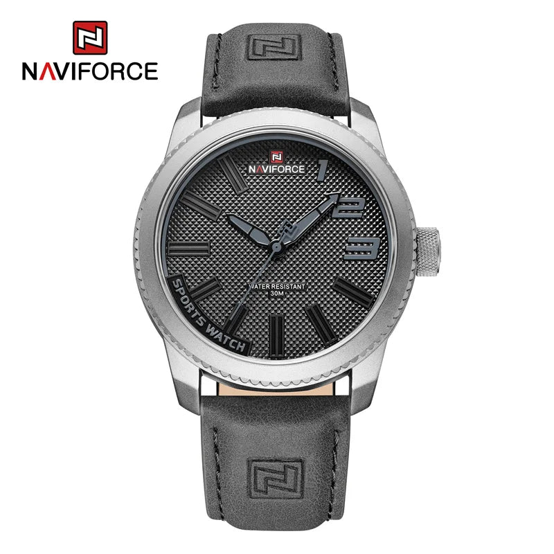 Relojes de pulsera de cuarzo simples para hombre NAVIFORCE con correa de piel, resistentes al agua, diseño deportivo y de negocios, Relogio Masculino