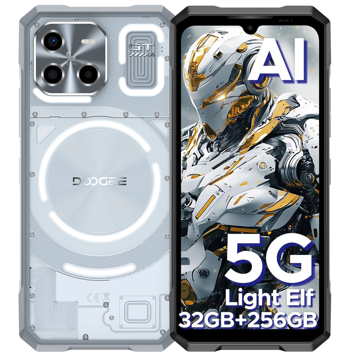 Smartphone resistente DOOGEE Blade GT, 32 GB de RAM, 256 GB de ROM, efecto de luz LED, Dimensity 7050, 6,72'' FHD+ 120 Hz, batería de 5500 mAh, NFC