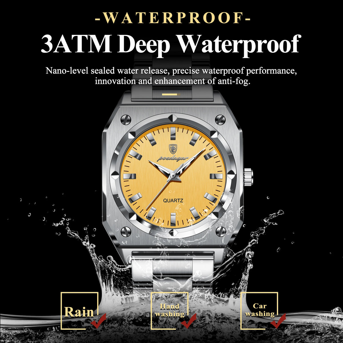 Reloj de pulsera elegante para dama POEDAGAR, resistente al agua, de acero inoxidable, luminoso, reloj de mujer exquisito, cuarzo, relojes de mujer de alta calidad