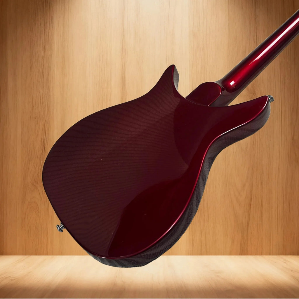 Guitarras Modelo 325 en Oferta 2026, Versión Roja Metálica Semi Hueca con Orificios en F, Longitud de Escala de 527 mm, 34 Pulgadas
