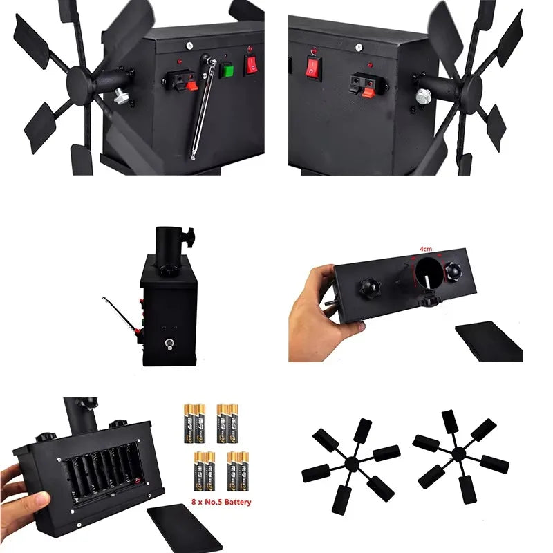 Máquina de Chispas Frías con Doble Rueda Giratoria, Máquina de Fuegos Artificiales con Control Remoto Inalámbrico, Efecto Especial para Escenarios, Bodas y Fiestas