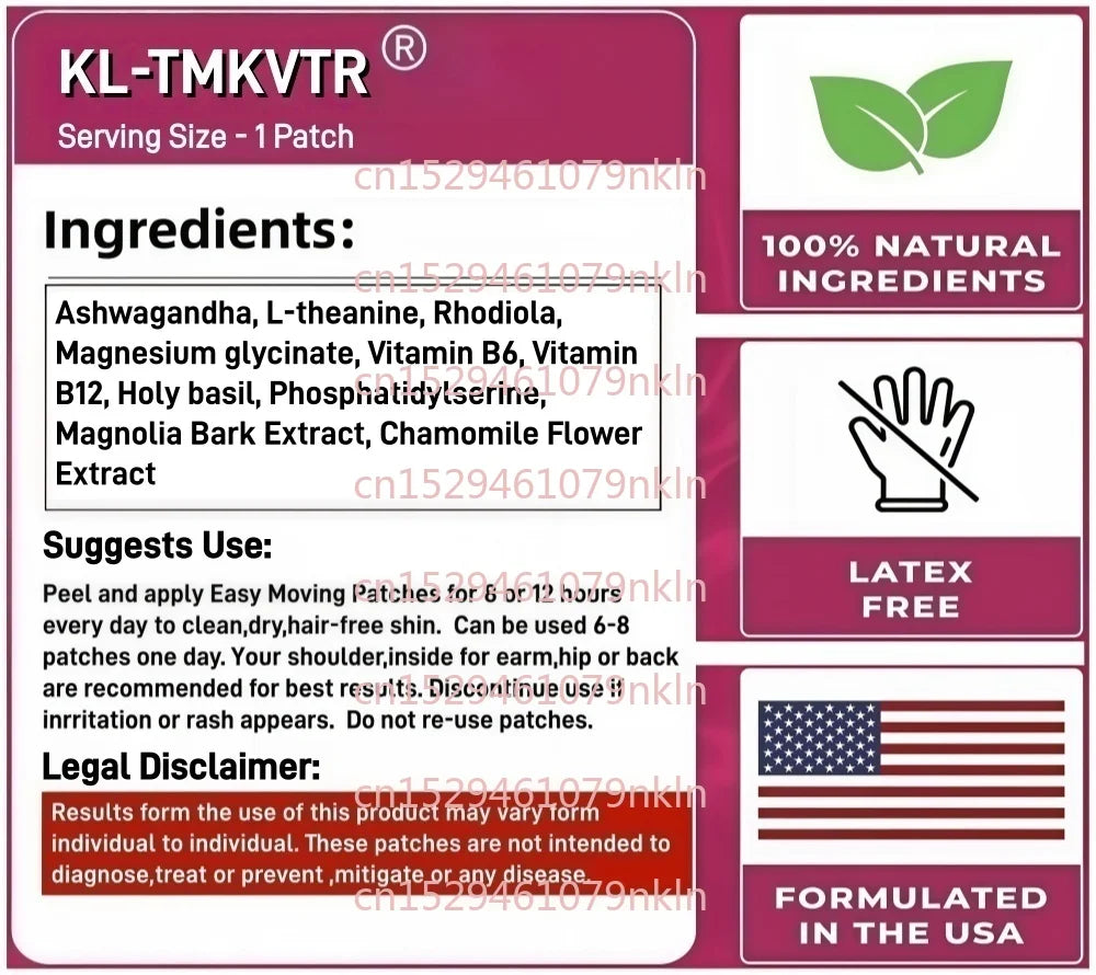 30 Parches Transdérmicos de Cortisol para Mujeres y Hombres, Reductor de Cortisol con Complejo de Vitamina B para Mejorar el Sueño