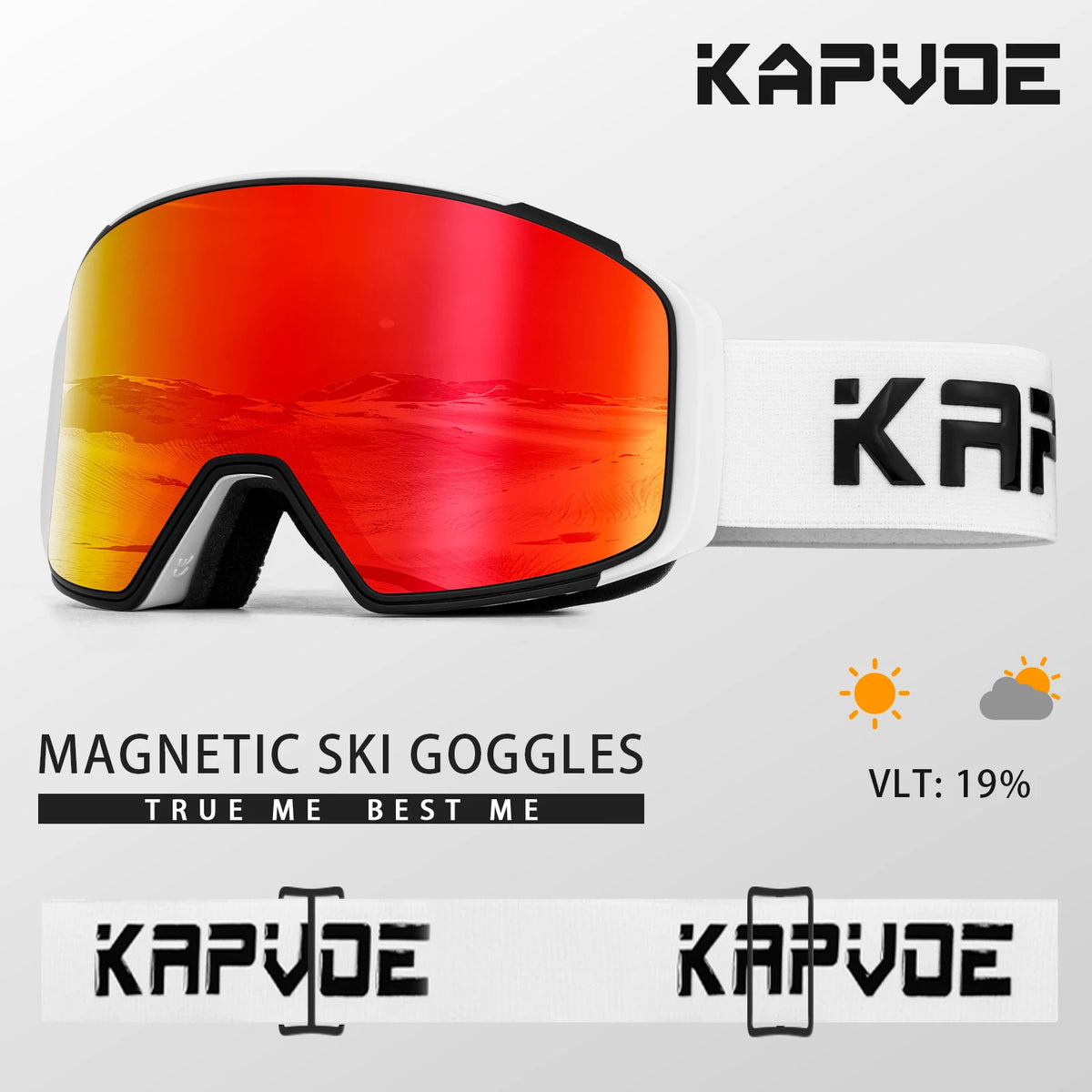KAPVOE lente de atracción magnética deportes al aire libre gafas de esquí fotocromáticas protección esquí Snowboard correa antideslizante gafas de nieve