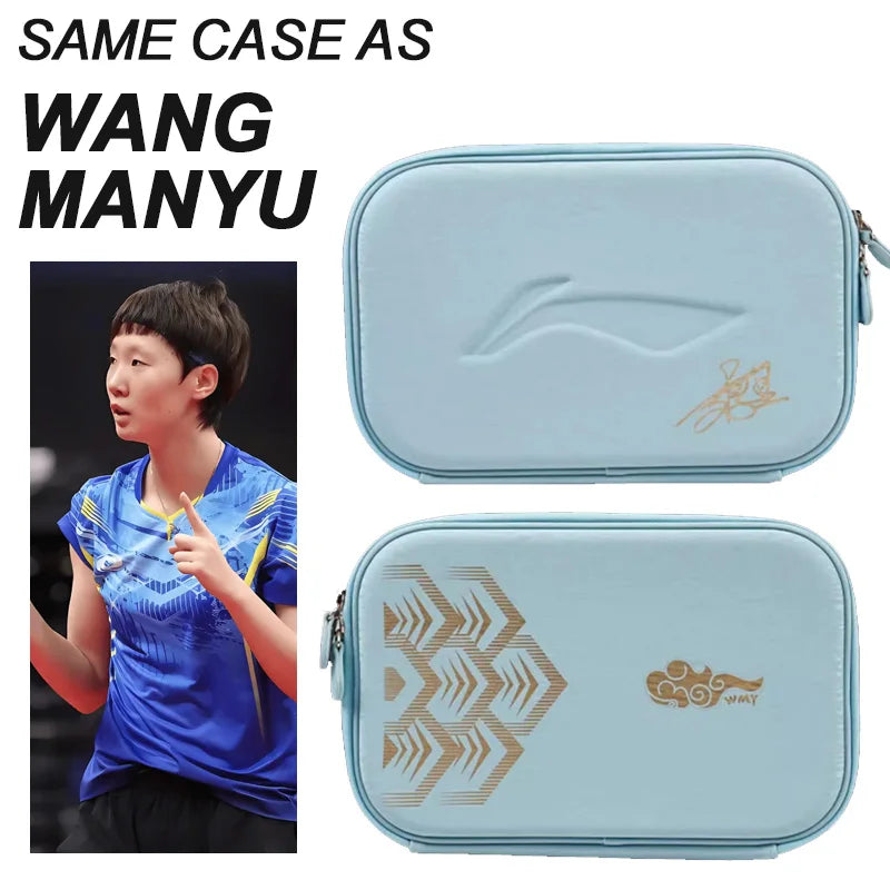 Estuche de transporte de tenis de mesa LI-NING, carcasa dura, estuche profesional para raqueta de Ping Pong para equipo nacional chino