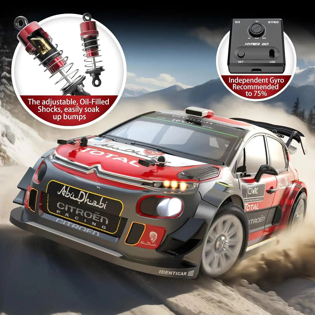 HYPER GO 1/14 MJX 14303 Auto RC 2.4G de Alta Velocidad, Camioneta de Rally, Hyper Go sin Escobillas 4WD Todoterreno, Auto RC para Adultos y Niños