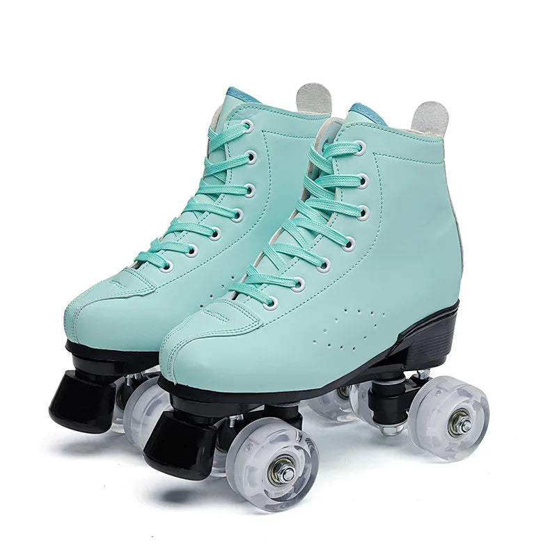 Patines de Doble Fila, Patines de Cuatro Ruedas para Hombre y Mujer, Flash