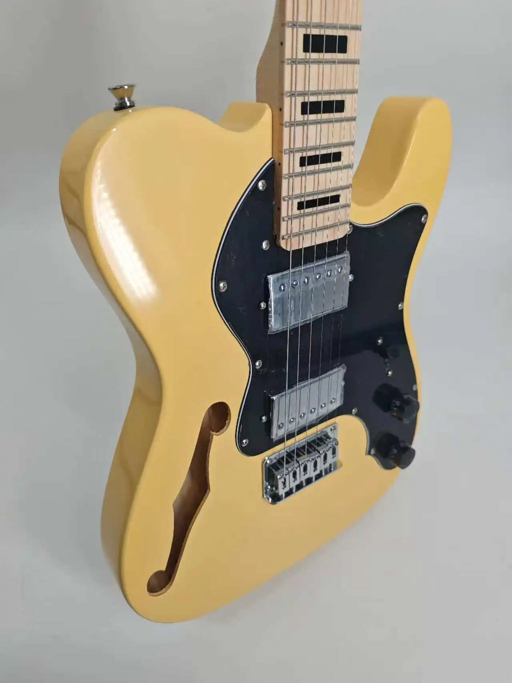Guitarra eléctrica hueca de 6 cuerdas con pastillas pasivas SS 1V1T3W, 20 trastes, cuerpo de caoba y mástil de arce