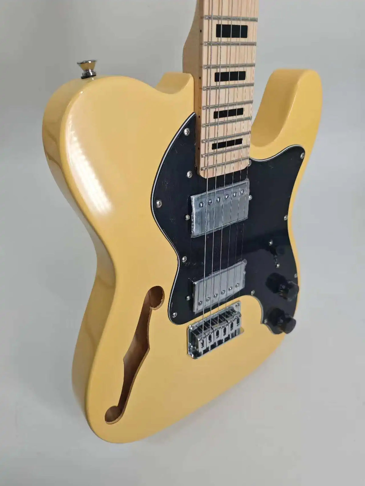 Guitarra eléctrica hueca de 6 cuerdas con pastillas pasivas SS 1V1T3W, 20 trastes, cuerpo de caoba y mástil de arce