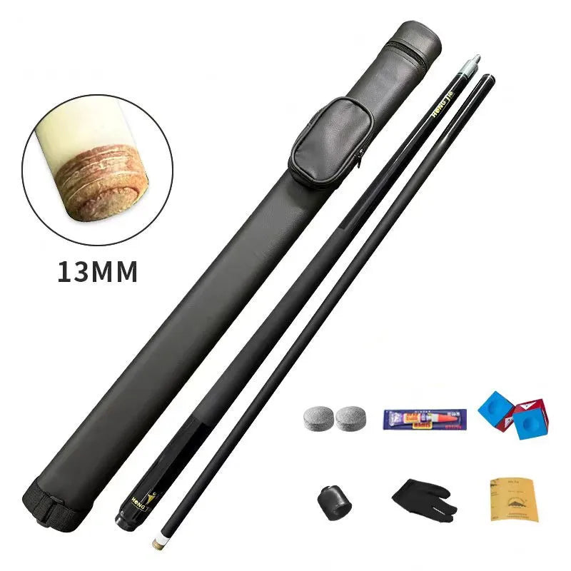 Nuevo taco de billar de fibra de carbono 2026 de 9,5 mm, 11,5 mm y 13 mm, 1 pieza, desmontable en 1/2, tecnología de material de carbono, accesorios de billar