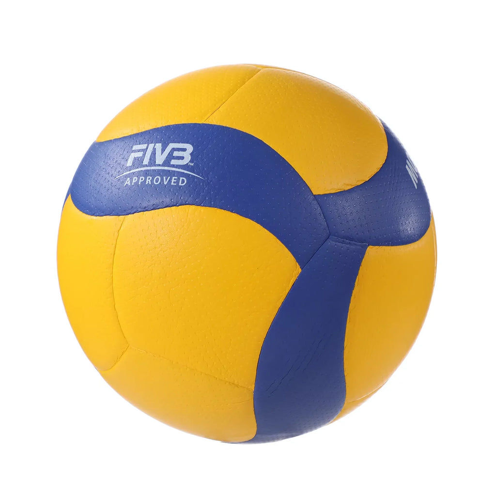 Balón de Voleibol V200W V300W V330W Azul Amarillo Talla 5 de PU de Alta Gama con Pegamento Caliente para Adolescentes y Adultos