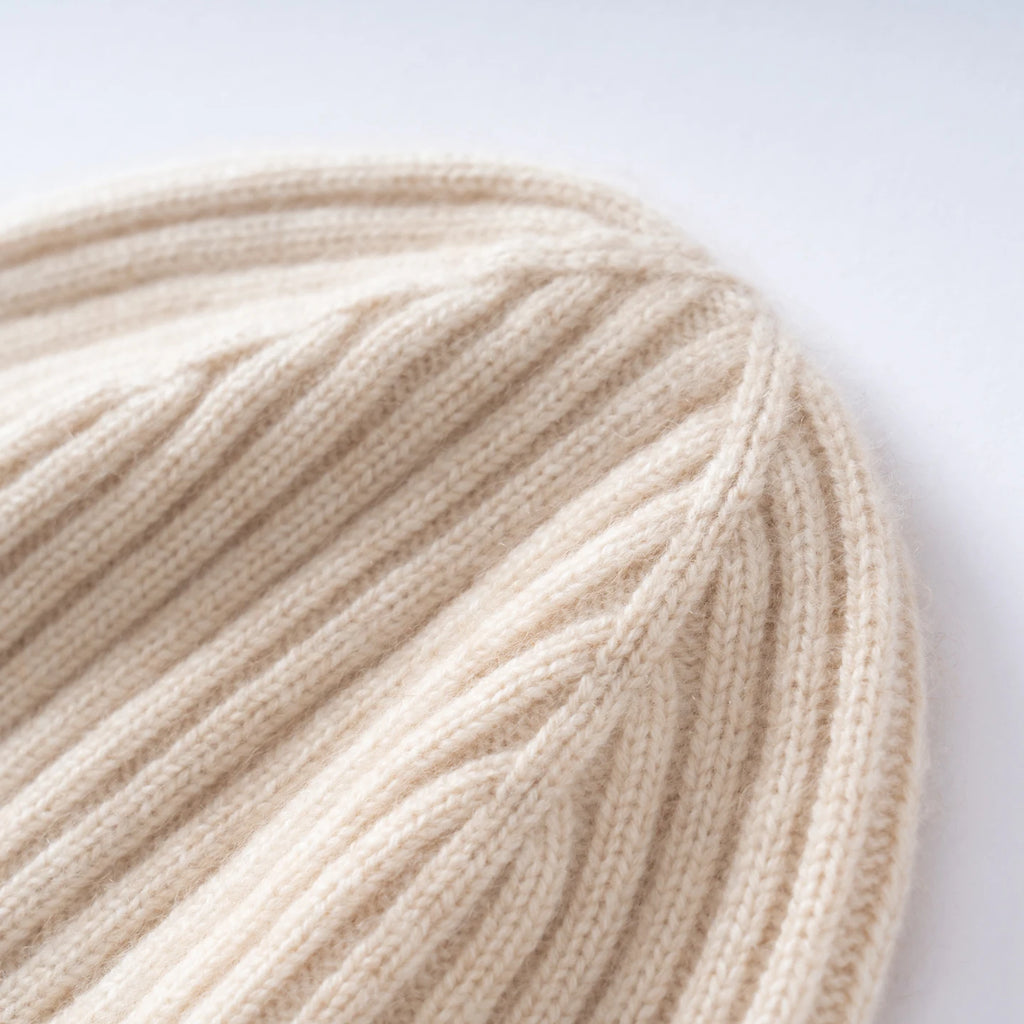 MERRILAMB 100% gorro de Cachemira Natural para mujeres/hombres, gorro suave y cálido para exteriores, gorro acanalado para invierno, gorros de punto informales Unisex sólidos