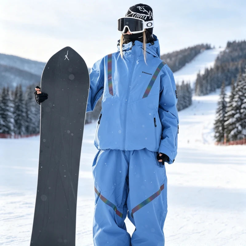 Nuevo Conjunto de Traje de Esquí para Hombre y Mujer 2026, Chaqueta y Pantalones de Esquí Impermeables y Resistentes al Viento, Ropa de Nieve